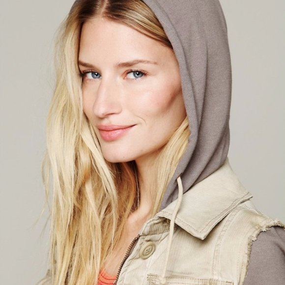 Free People Knit Hooded Twill Jacket - Picture 2 of 16